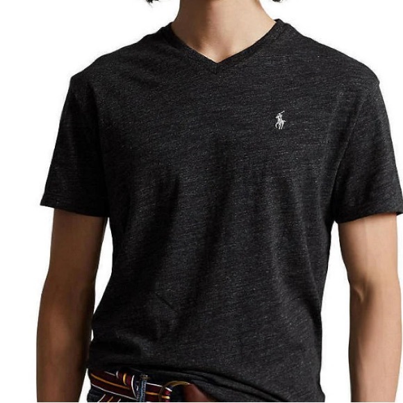 Ralph Lauren Charcoal V-Neck Tee - Picture 2 of 2